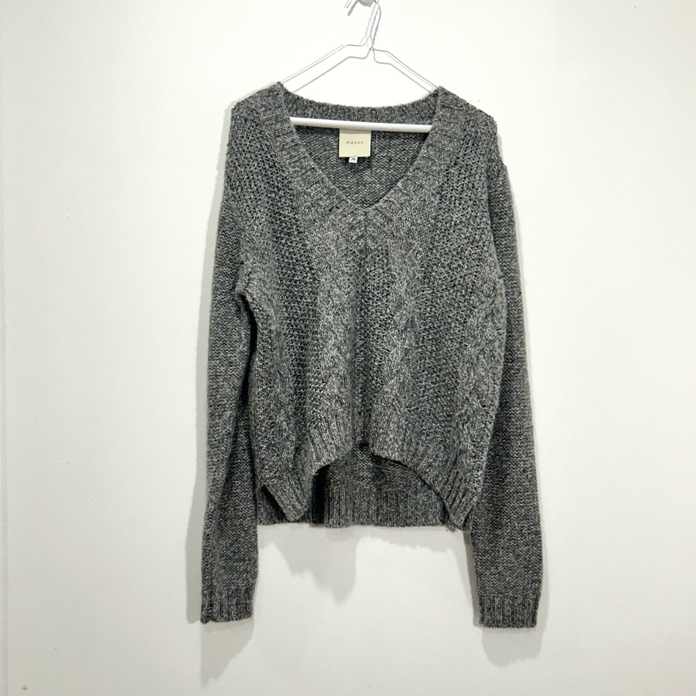 MASON Grey Knitted Wool Sweater with long sleeves in Women's Size Medium